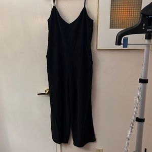 R Label silk jumpsuit. Cropped length. Large.